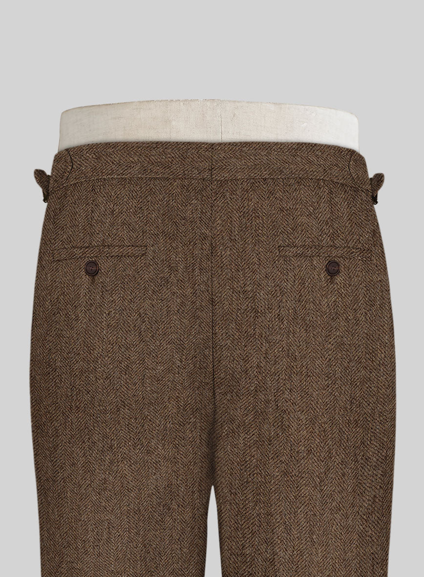 Rust Herringbone Tweed Highland Trousers - Image 4