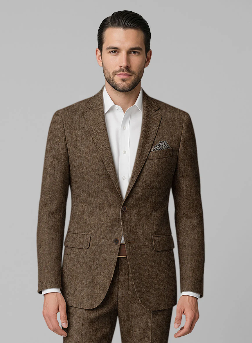 Rust Herringbone Tweed Jacket - Image 2