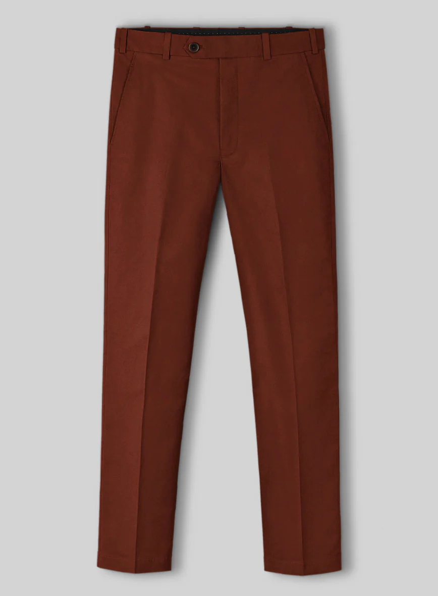 Rust Napoli Stretch Light Weight Cotton Pants