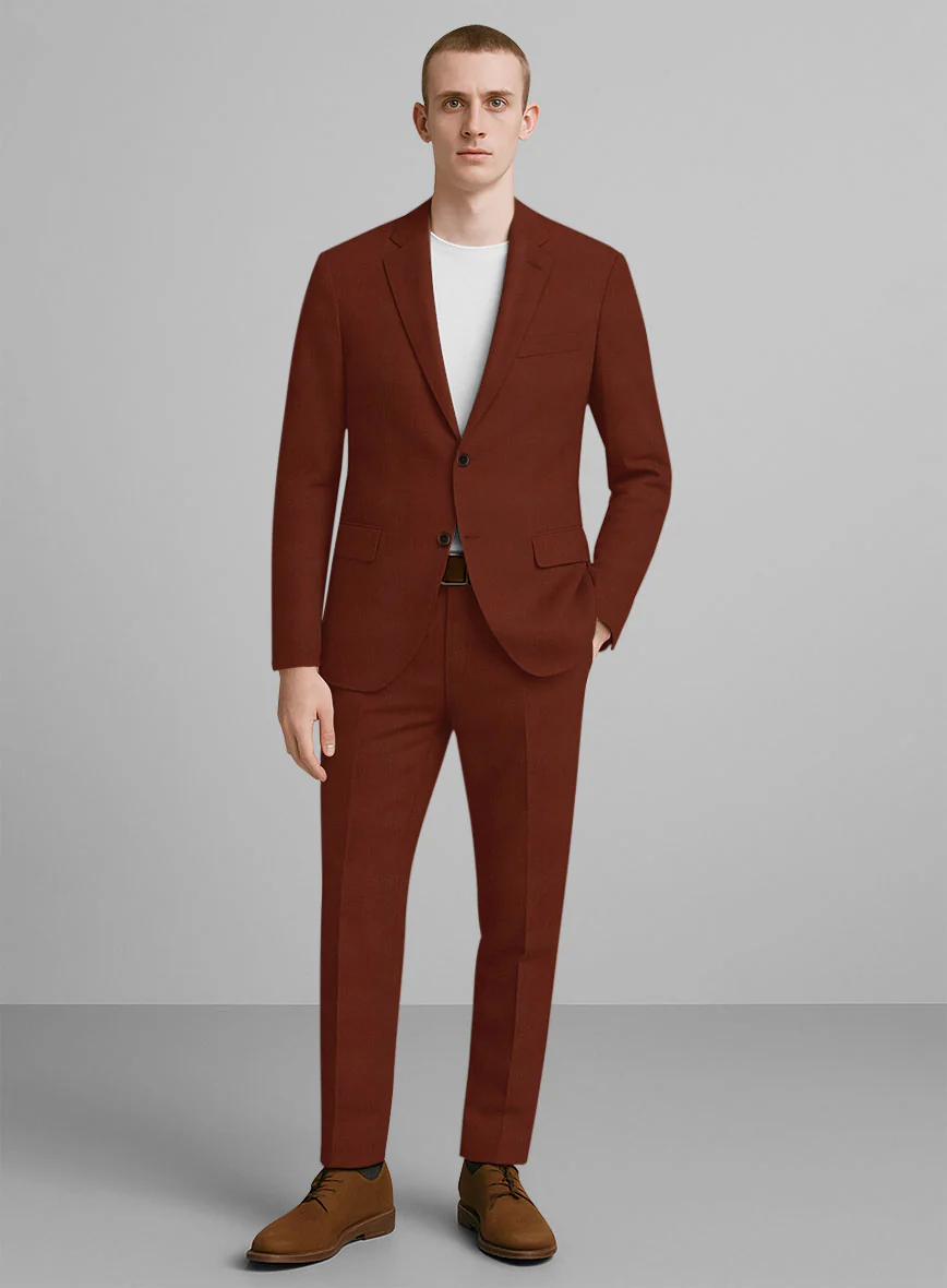 Rust Napoli Stretch Light Weight Cotton Suit