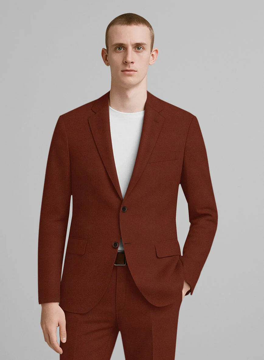 Rust Napoli Stretch Light Weight Cotton Suit - Image 3