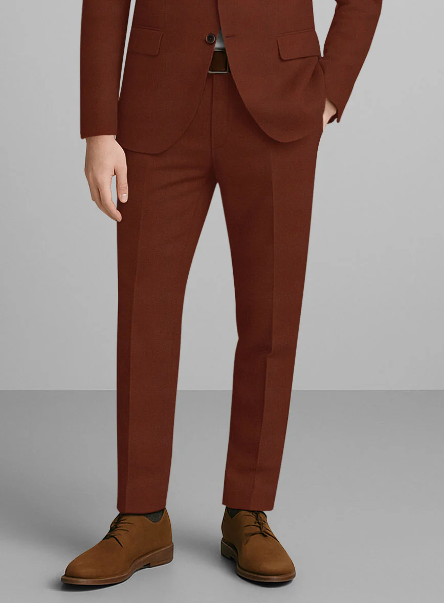 Rust Napoli Stretch Light Weight Cotton Suit - Image 5