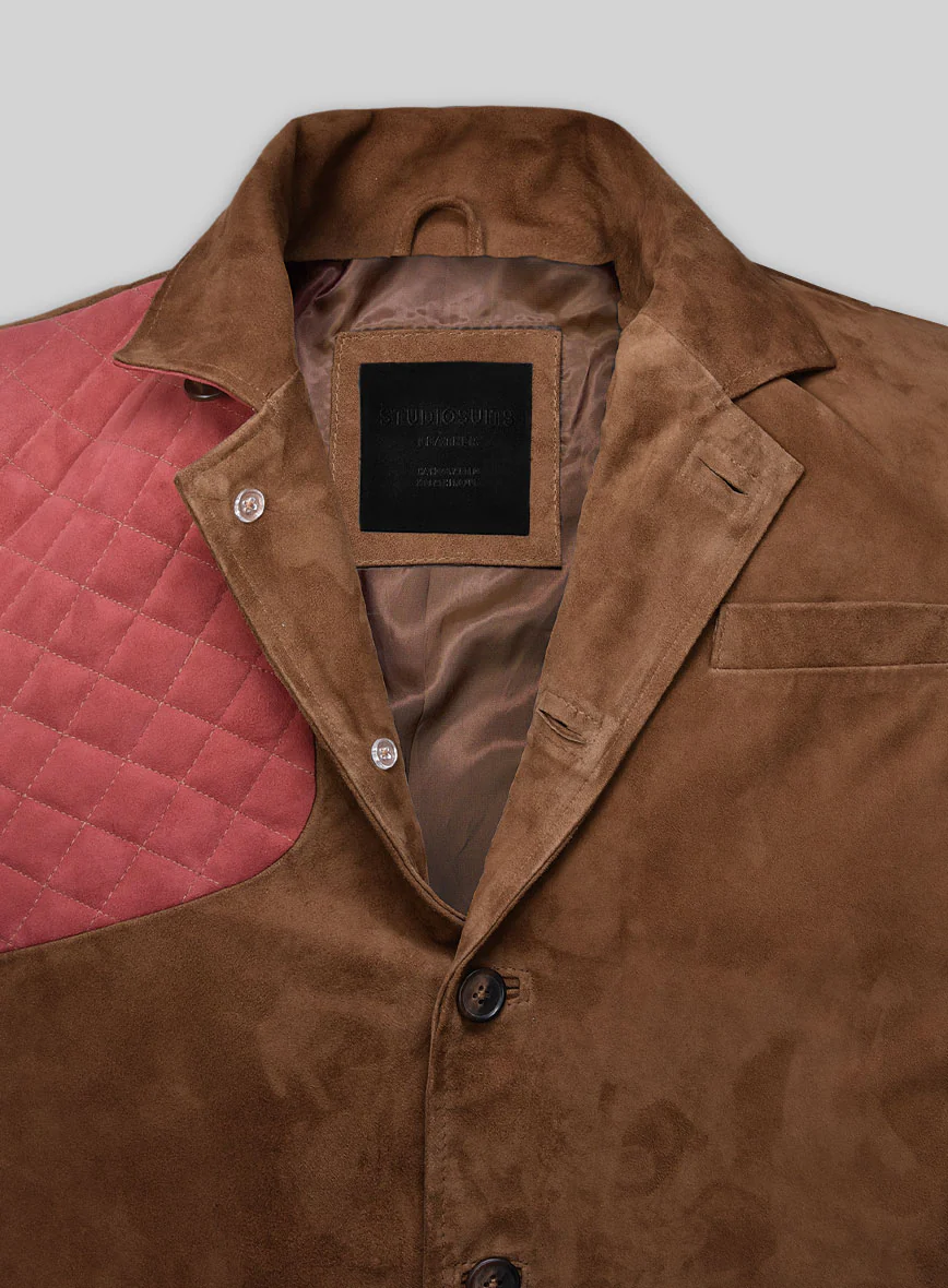 Safari Hickory Suede Leather Blazer - Image 4