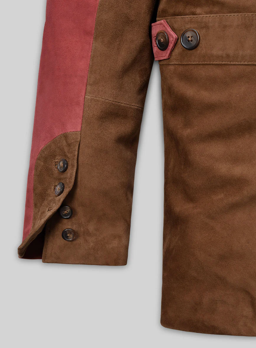 Safari Hickory Suede Leather Blazer - Image 6