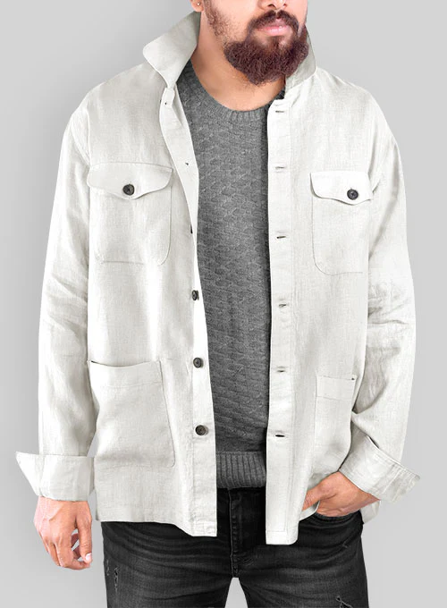 Safari Pure Natural Linen Overshirt - Image 3