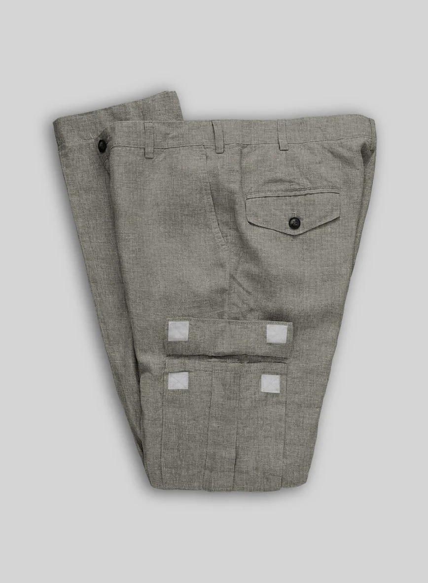 Sage Green Linen Cargo Pants - Image 4