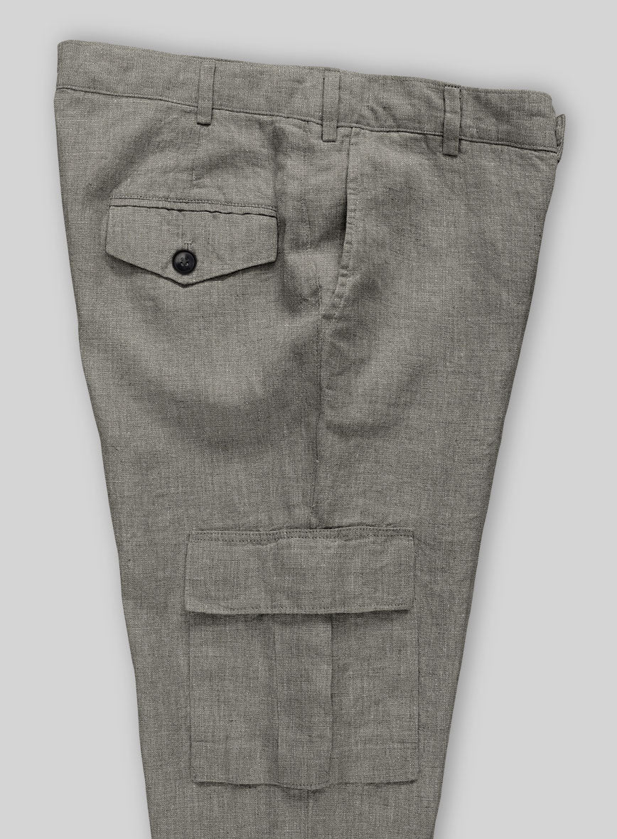 Sage Green Linen Cargo Pants - Image 5