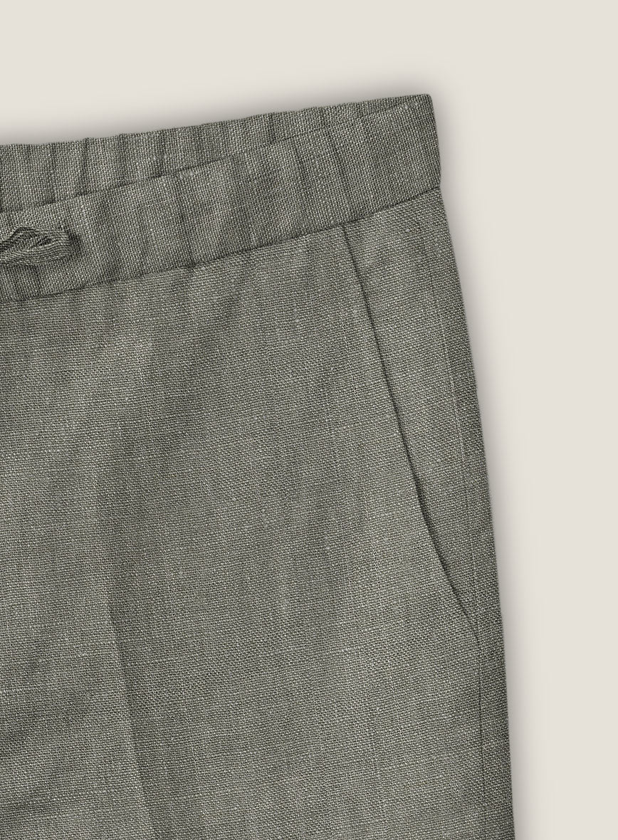 Sage Green Linen Shorts - Image 3