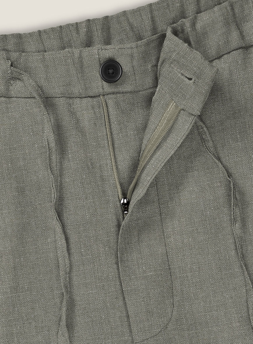 Sage Green Linen Shorts - Image 5