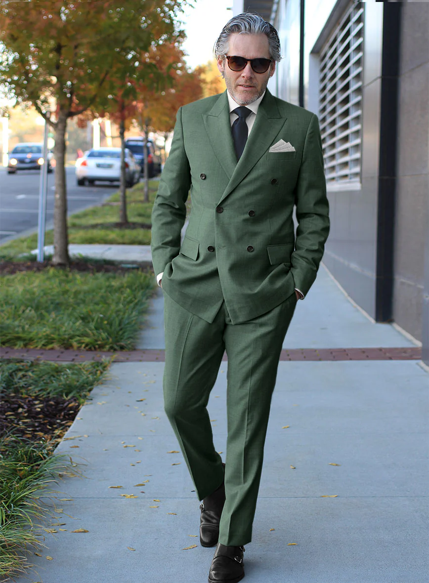Sage Green Double Breasted Suit - Image 2