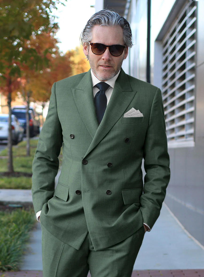 Sage Green Double Breasted Suit - Image 4