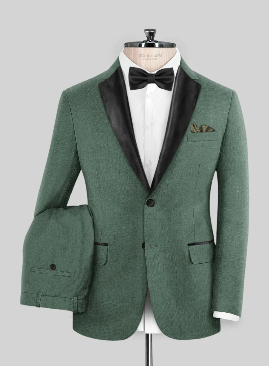 Sage Green Tuxedo Suit - Image 2