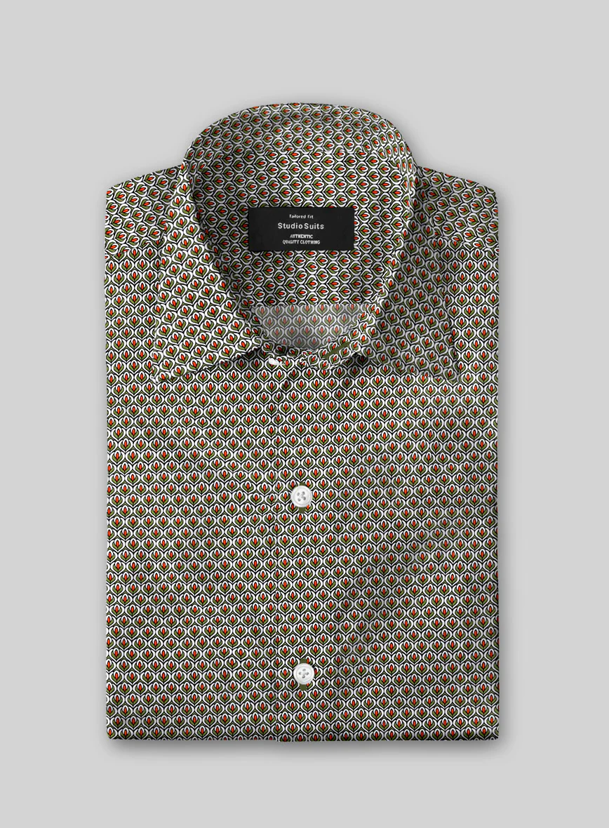 Sage Lattice Cotton Shirt - Image 2