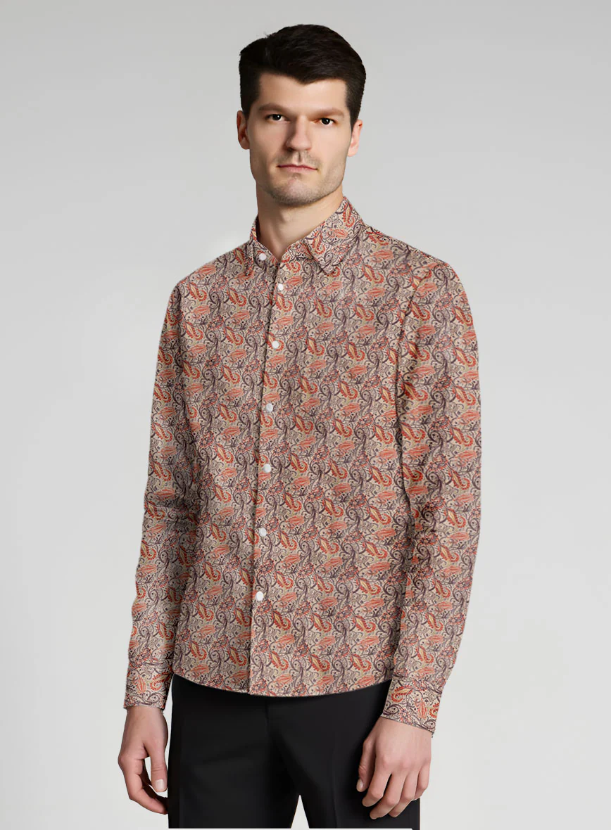 Sandscript Paisley Linen Cotton Shirt - Image 2