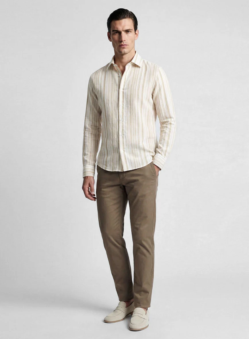 Sandstone Stripe Cotton Shirt - Image 4