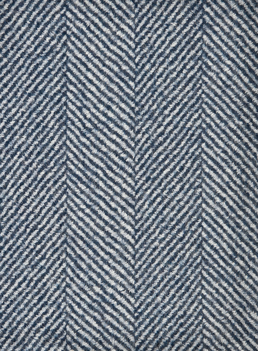 Sartori Anselmo Blue Herringbone Soft Tweed Pants - Image 3