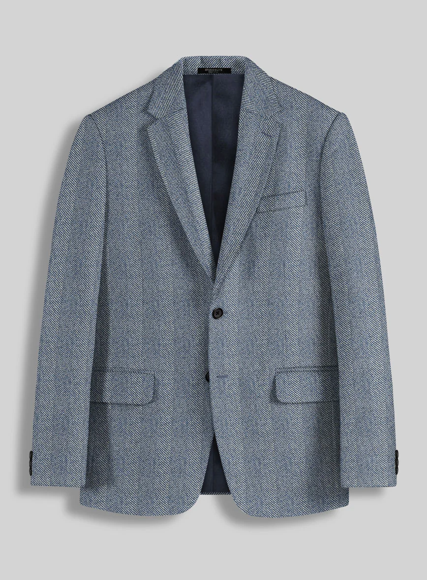 Sartori Anselmo Blue Herringbone Soft Tweed Suit - Image 3