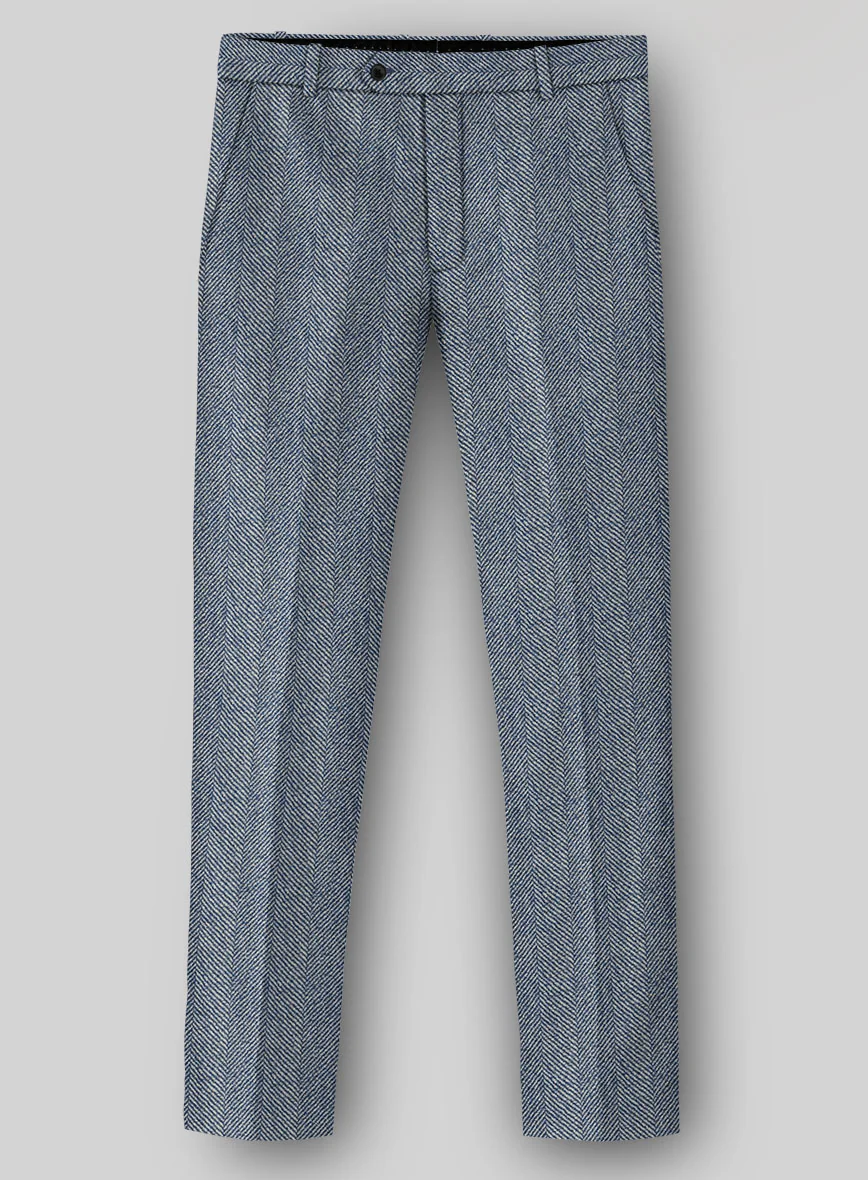 Sartori Anselmo Blue Herringbone Soft Tweed Suit - Image 5