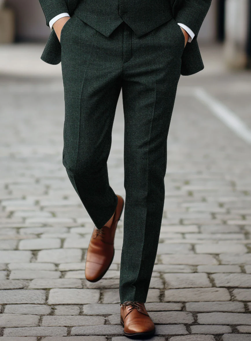 Sartori Ariadna Green Check Soft Tweed Pants - Image 2