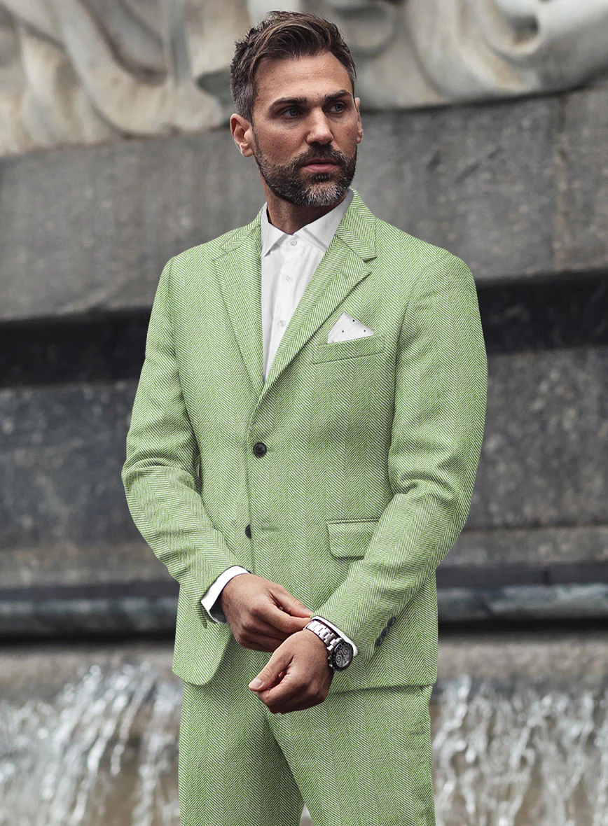 Sartori Celemente Green Herringbone Soft Tweed Jacket - Image 2