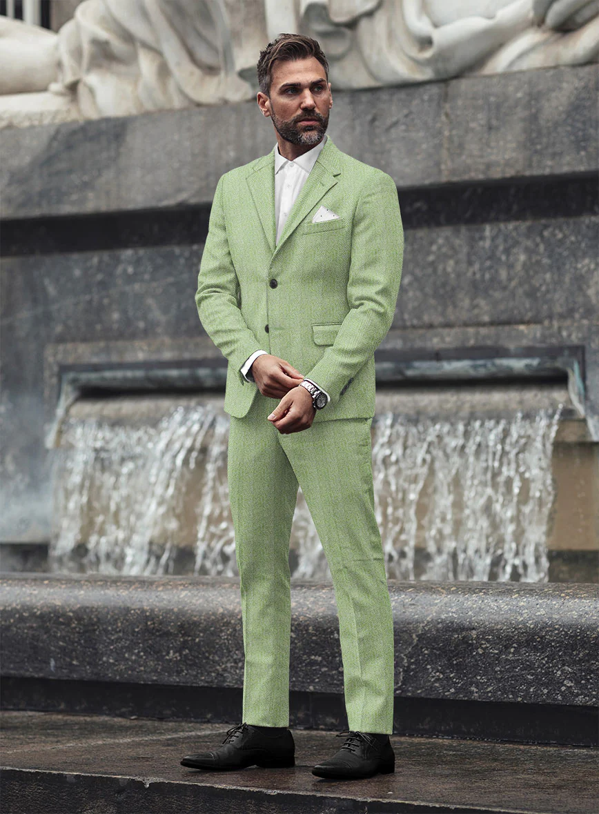 Sartori Celemente Green Herringbone Soft Tweed Suit - Image 2