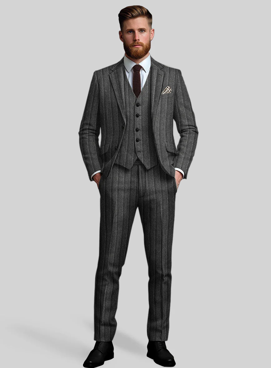 Sartori Leocadia Charcoal Stripe Soft Tweed Suit - Image 2