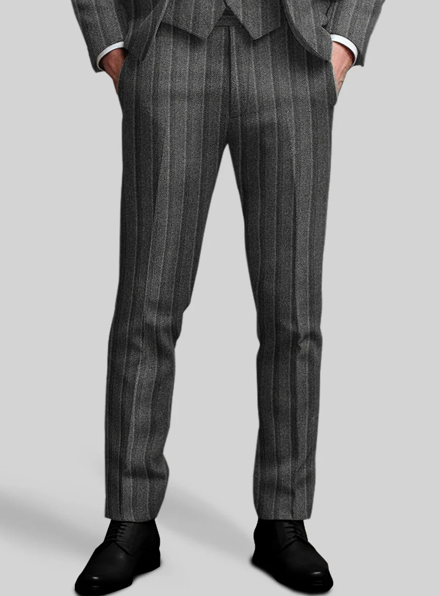 Sartori Leocadia Charcoal Stripe Soft Tweed Suit - Image 4
