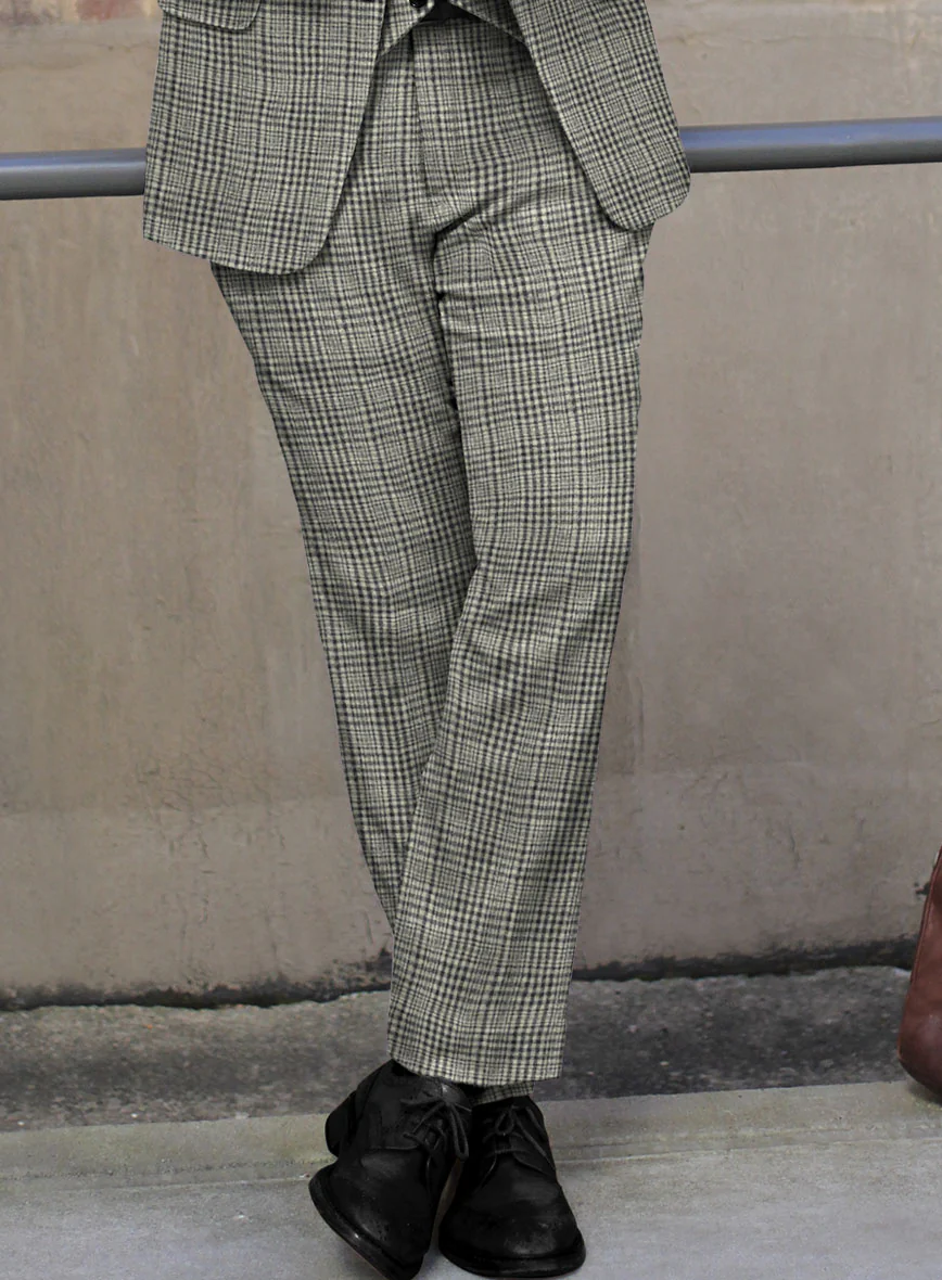 Sartori Spartaco Black Check Soft Tweed Pants - Image 2