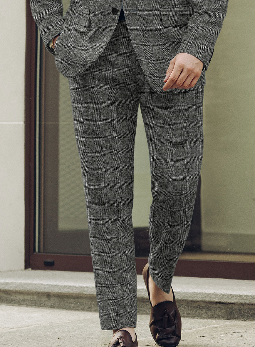 Sartori Tristana Gray Check Soft Tweed Pants - Image 2