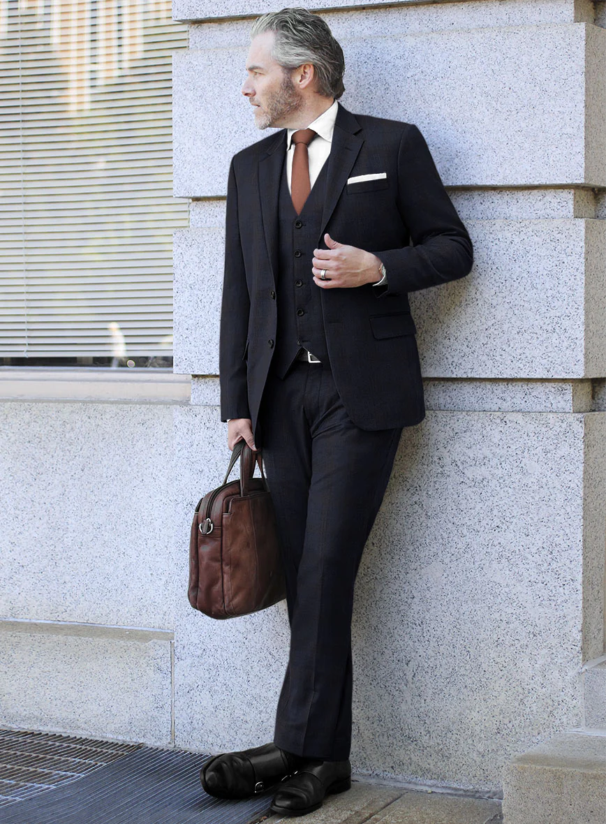 Scabal Aleyo Checks Blue Wool Suit - Image 2