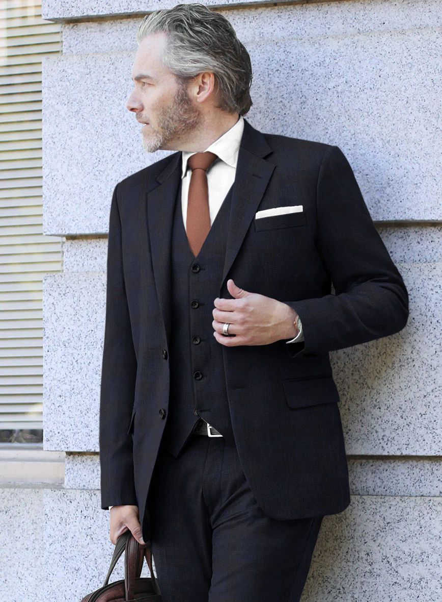 Scabal Aleyo Checks Blue Wool Suit - Image 4