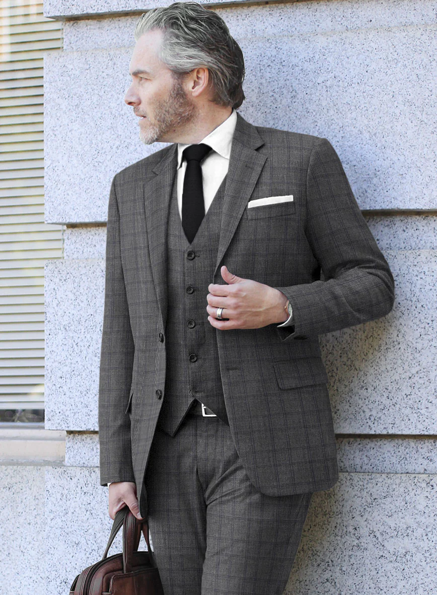 Scabal Algen Glen Gray Wool Jacket - Image 2