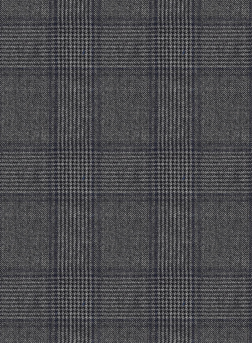 Scabal Algen Glen Gray Wool Pants - Image 3