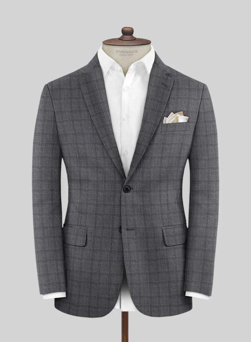 Scabal Algen Glen Gray Wool Suit - Image 3