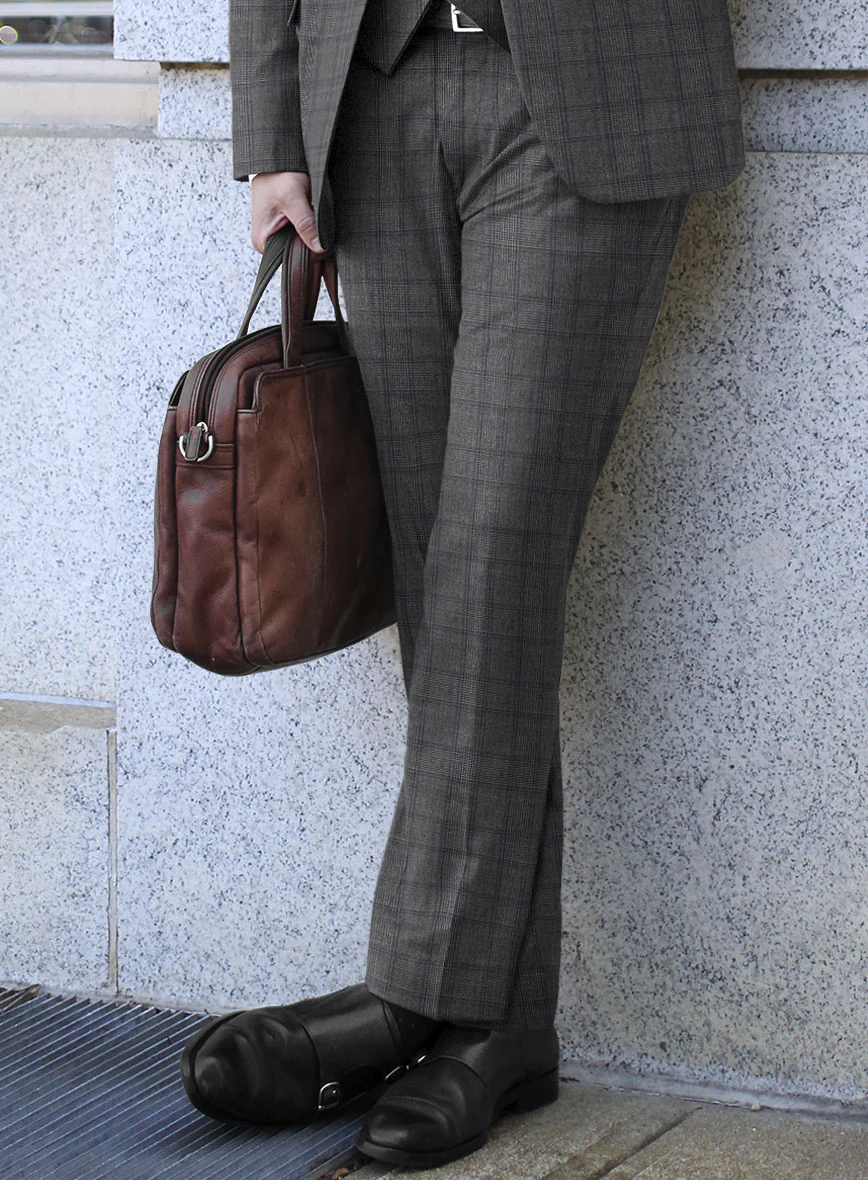 Scabal Algen Glen Gray Wool Suit - Image 5