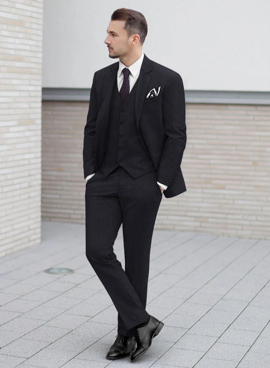 Scabal Alsa Stripe Blue Wool Suit - Image 2
