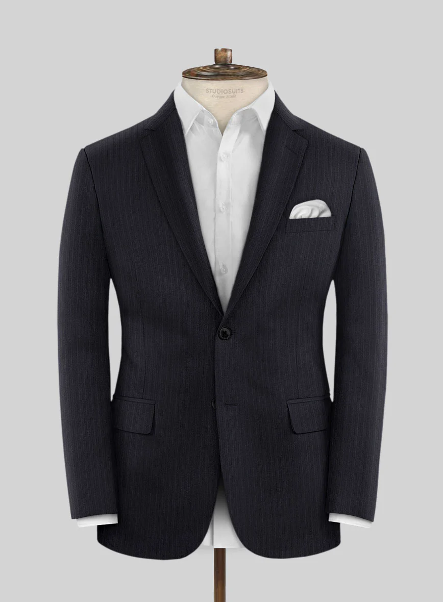 Scabal Alsa Stripe Blue Wool Suit - Image 3
