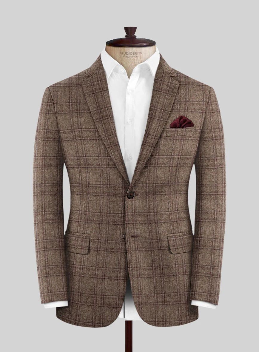 Scabal Amber Brown Wool Combination Suit - Image 3