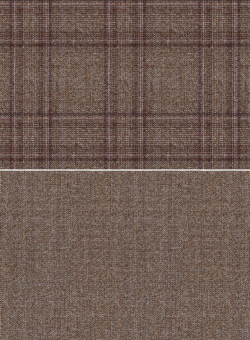 Scabal Amber Brown Wool Combination Suit - Image 5