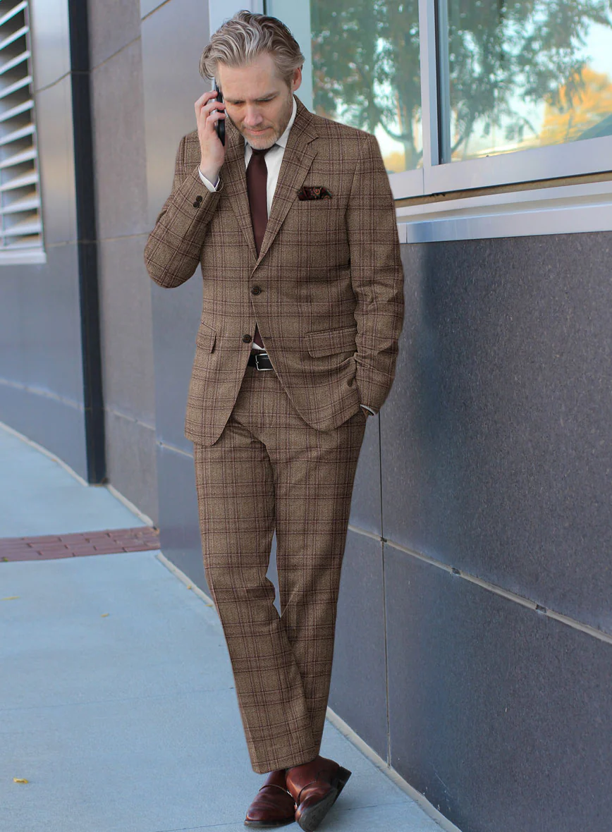 Scabal Amber Brown Wool Suit - Image 2