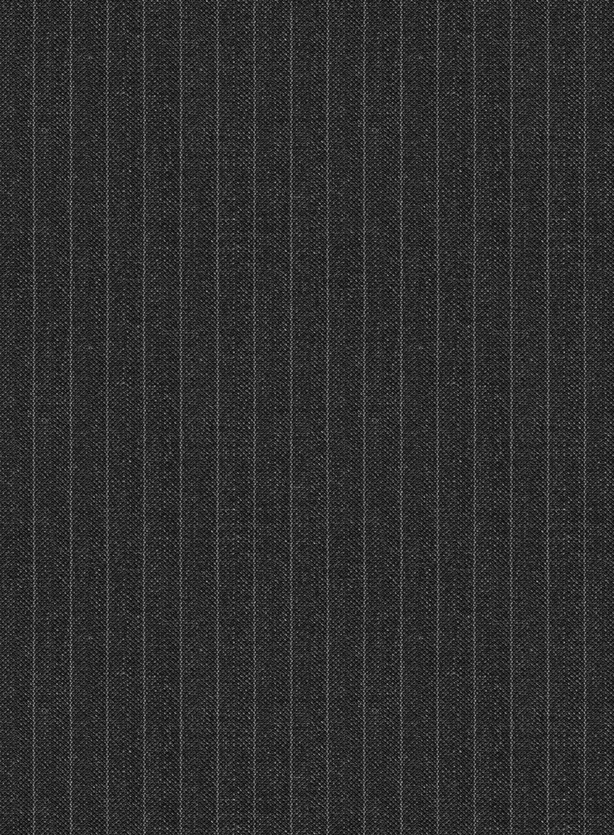 Scabal Amraso Stripe Charcoal Wool Pants - Image 3