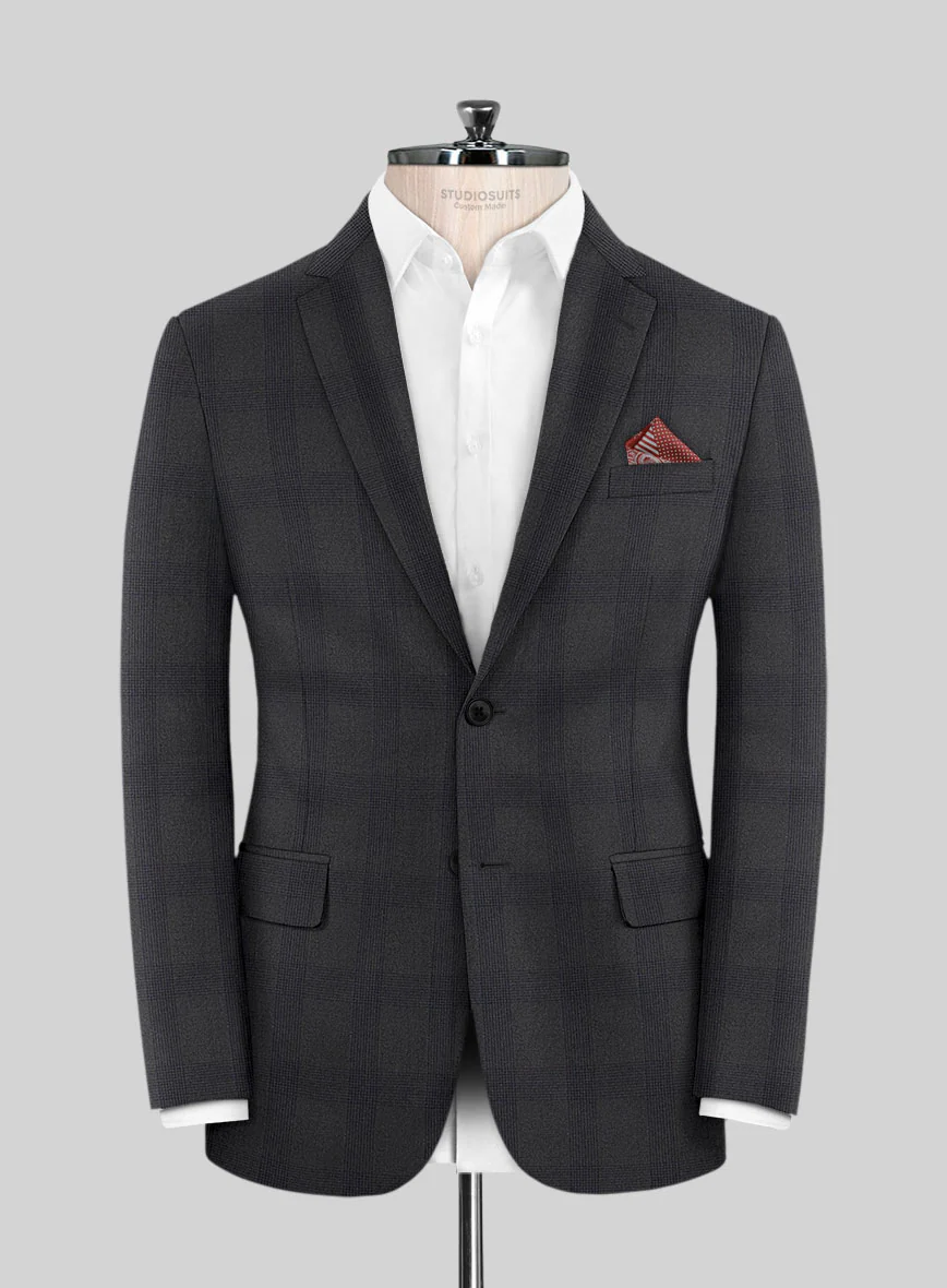 Scabal Arriol Checks Charcoal Wool Suit - Image 3