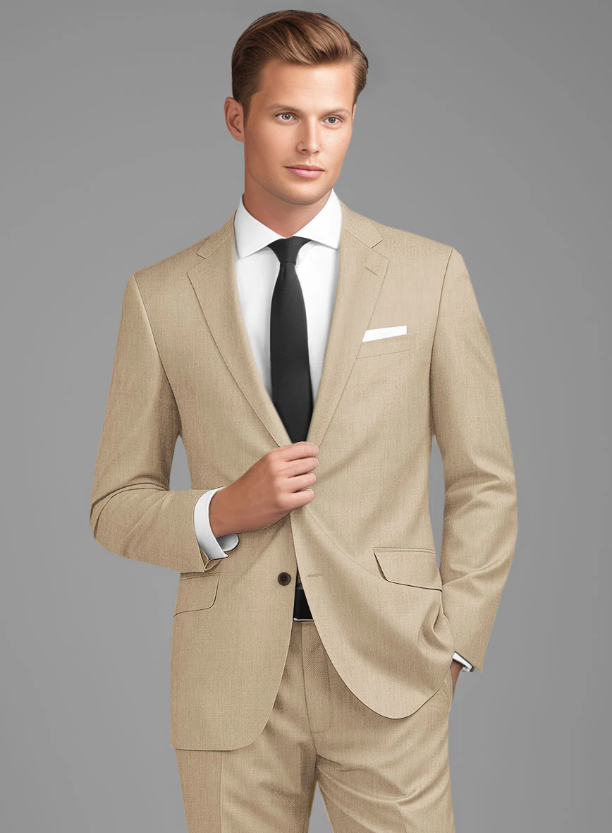 Scabal Beige Wool Jacket - Image 2
