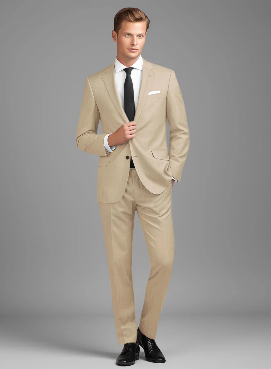 Scabal Beige Wool Suit - Image 2