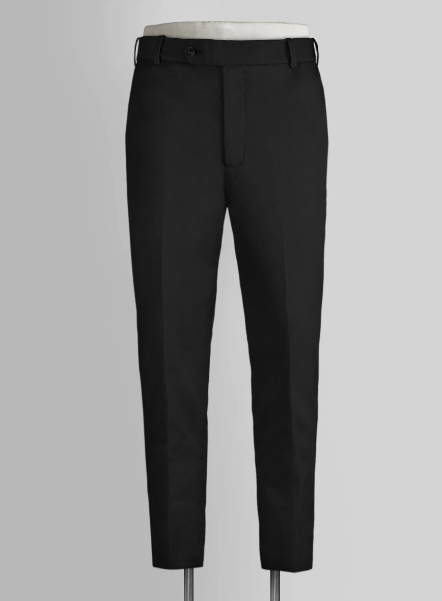 Scabal Black Cotton Stretch Pants - Image 2