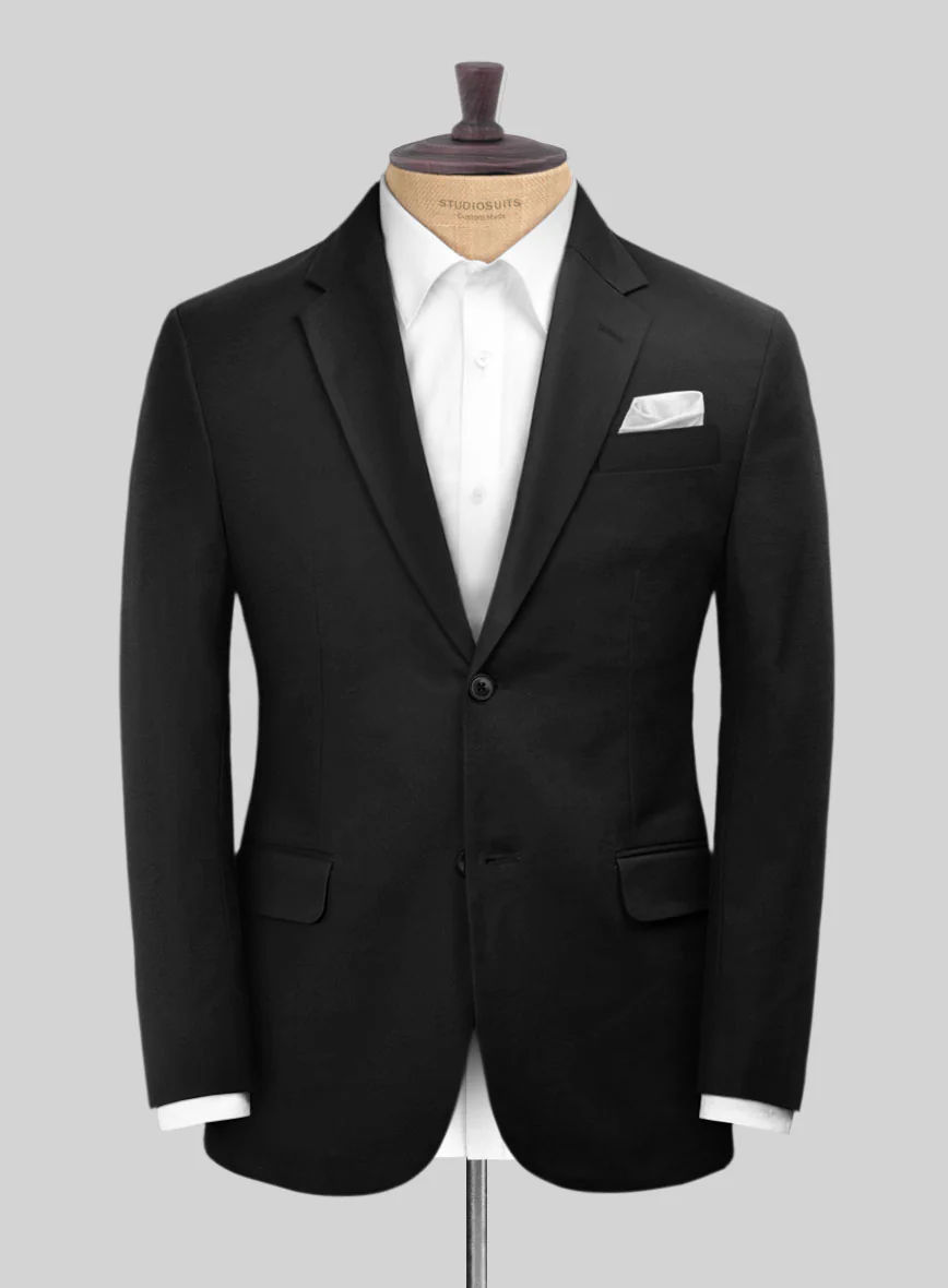 Scabal Black Cotton Stretch Suit - Image 2