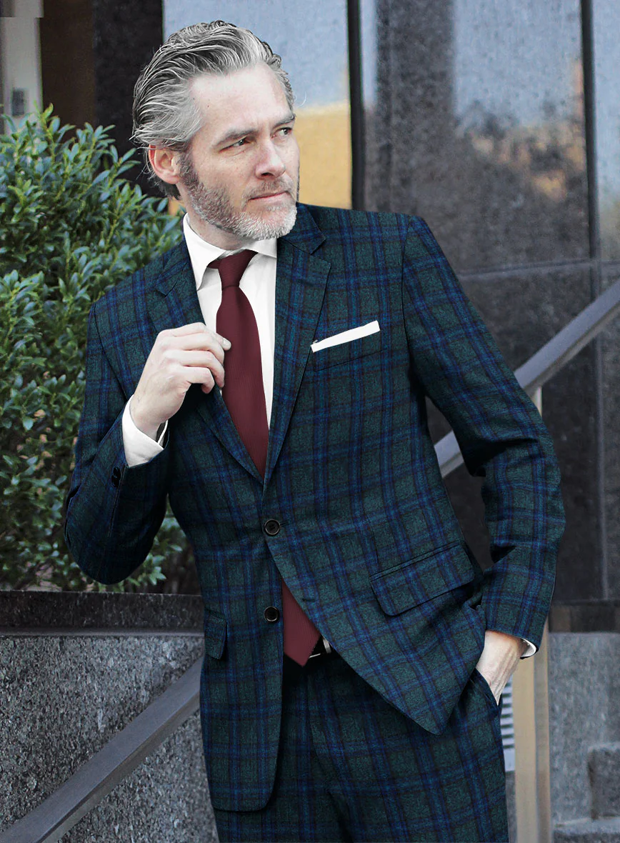 Scabal Blue Checks Wool Jacket - Image 2
