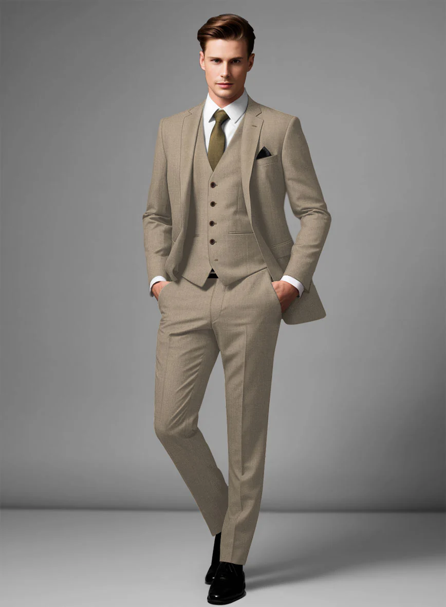 Scabal Boston Khaki Wool Suit - Image 2
