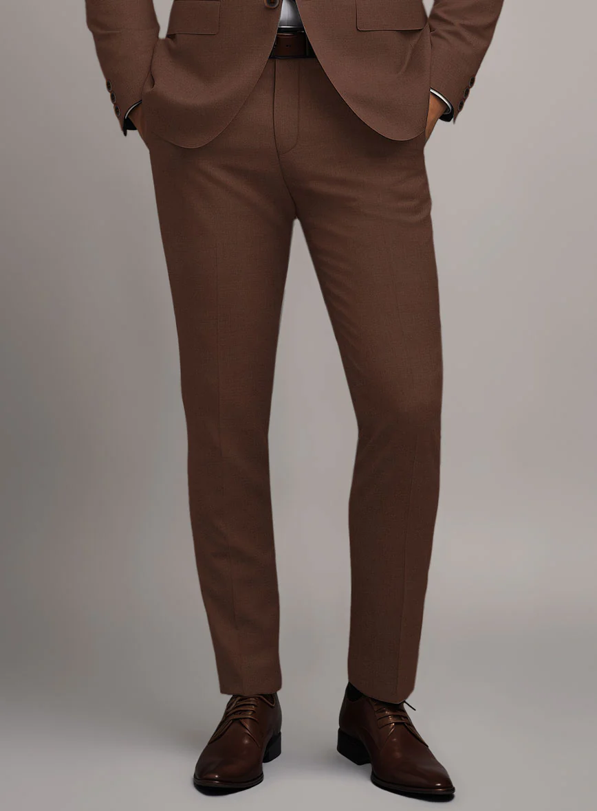 Scabal Brick Brown Wool Pants - Image 2
