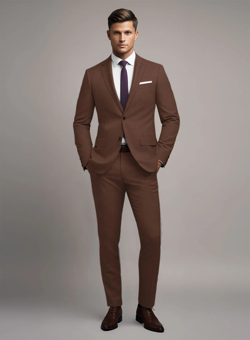 Scabal Brick Brown Wool Suit - Image 2